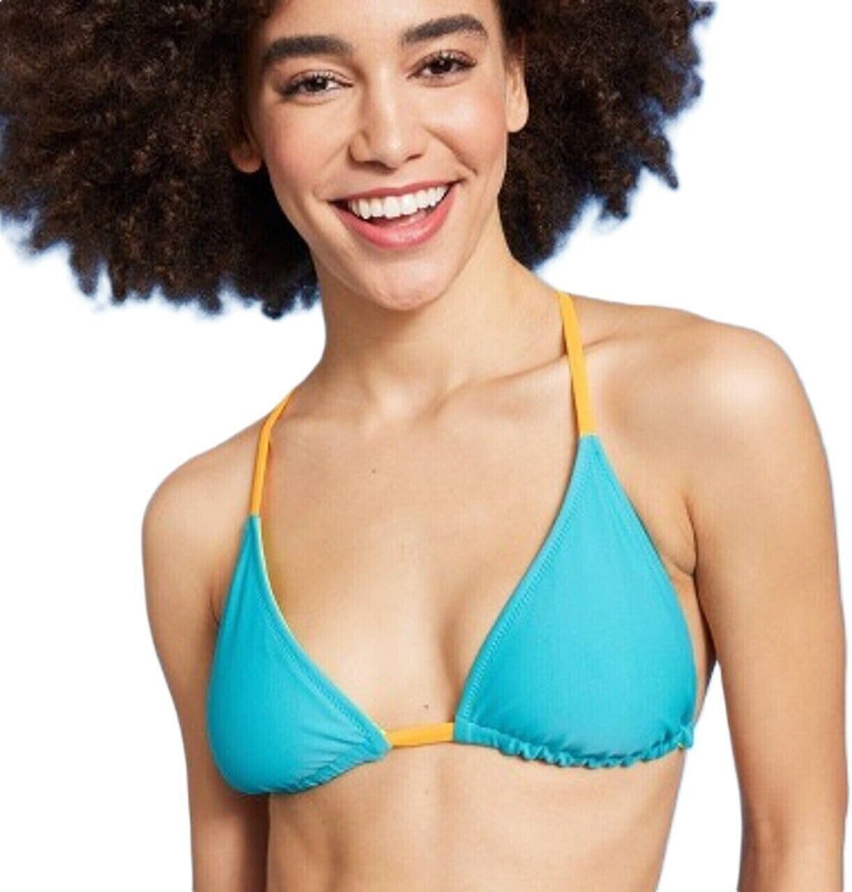 Wild Fable Womens Reversible Triangle Bikini Top XXS 00 GreenBlue, BlueGreen