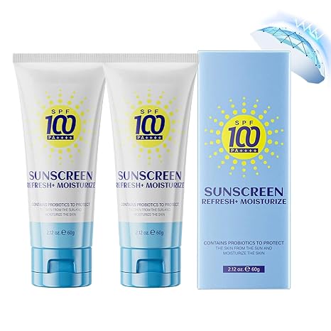 Pack of 2 Sun Cream Face SPF100 Sun Cream for Face & Body Anti-Ageing Sun Protection Face Waterproof Sun Protection Lotion with UV Protection Non-Greasy