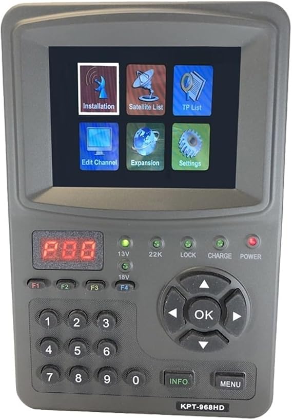 Satellite Finder, KPT-968HD DVB-S2+HEVC H2.65 4K Satellite Finder Meter Star