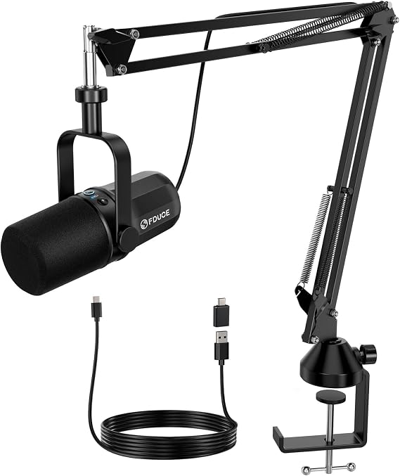 FDUCE SL40+ Microphone PC for Podcast Gaming Microphone with Arm