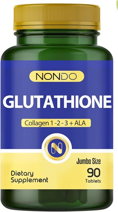 Nondo Glutatyon Jumbo 90 Tablet Glutathione Kolajen 1-2-3 ALA Bromelain Hyaluronik Asit 3 AYLIK KULLANIM