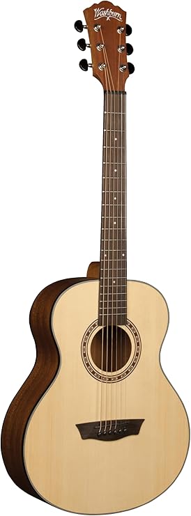 Washburn Apprentice G-Mini 5 with Gig Bag, Acoustic Guitar, Natural | 7/8-size G-Mini body; Spruce top; Mahogany back and sides; Gig bag included