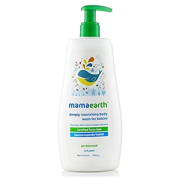 Mamaearth Deeply Nourishing Baby Body Wash | Tear Free Formula with Natural Cleansers | Hydrating Coconut & Jojoba Oil | Moisturizes Delicate Skin of Babies | 13.53 Fl Oz (400ml)