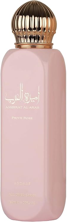 Lattafa Asdaaf Ameerat Al Arab Prive Rose – Fruity, Floral, Musky, Sweet – All Over Spray Long-Lasting Fragrance for Women, 5.07 Ounce / 150 ml