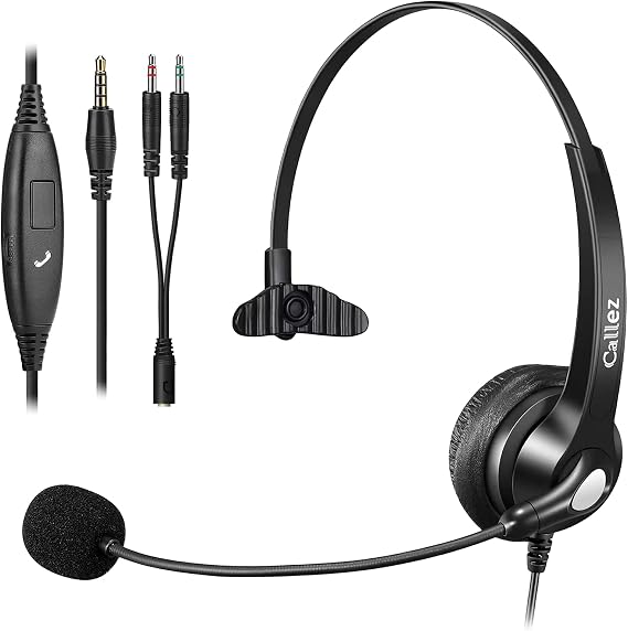 Callez Computer Headset with Mic Noise Cancelling for Laptop Tablet iPhone