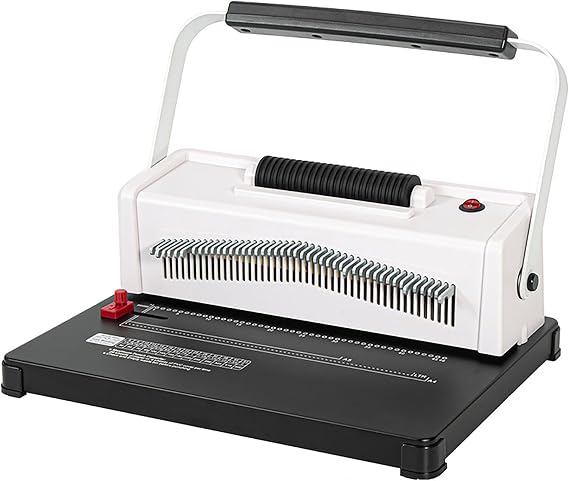 Electric Spiral Binder Machine, Coil Spiral Binding Machine Automatic Wire Stapler with Adjustable Edge Distance 20 Page Capacity, Manual Automatic Binding
