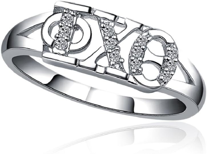 Phi Chi Theta Horizontal Silver Ring