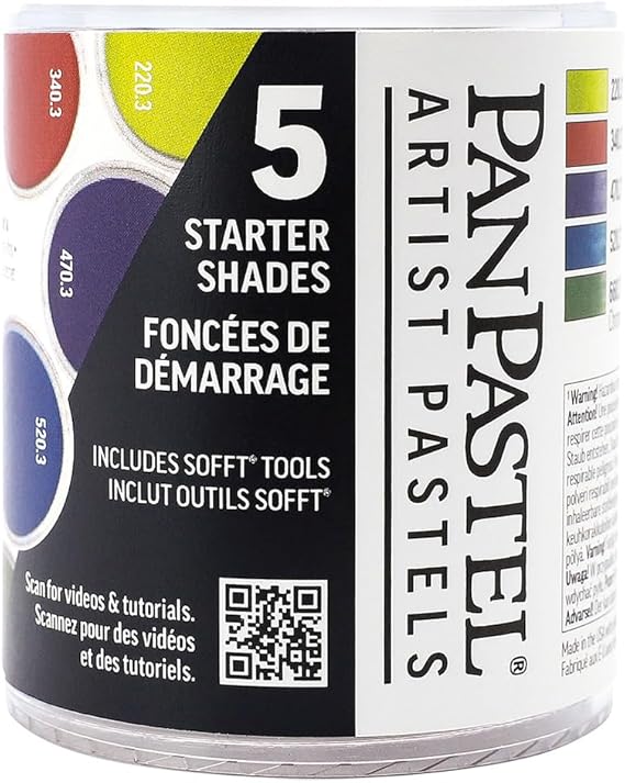 PanPastel Artist Pastels by GOLDEN, Starter Shades Set, 5 Color, Professional Artist Pastels, Unique Pan Format (cake-like)