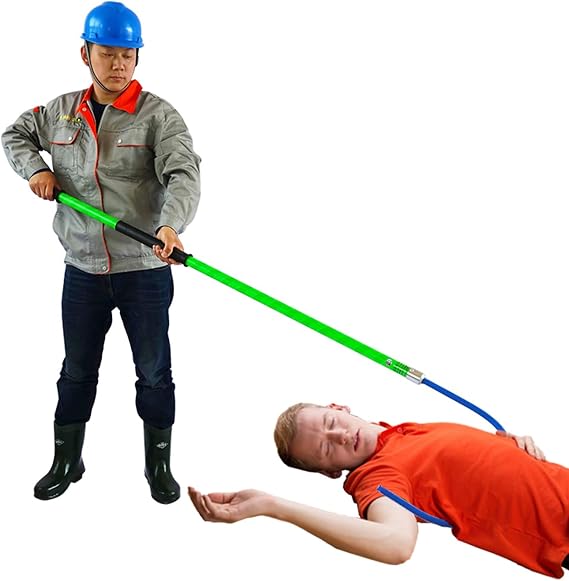 UrbanUp Rescue Hook Insulated Rescue Hook Life-Saving Pull Rod, Electrocution Emergency Rescue Sticks, Body Rescue Stick for High Voltage Electrical Work/Home(Green,1.5m/4.9ft)