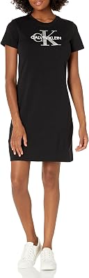 Calvin Klein Womens Short Sleeve Logo T-Shirt Dress