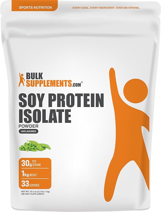 Soy Protein Isolate Powder - Vegan Protein Powder, Unflavored - Pure & Gluten Free, 30g per Serving, 1kg (2.2 lbs) (Pack of 1)