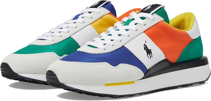 Polo Ralph Lauren Mens Train 89 Pp Sneaker, Asymmetrical Colorblock, 7.5 US