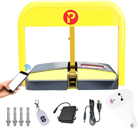 Automatic Remote Controlled Parking Post, Car Park Driveway Guard Saver, IP68 Waterproof, Parking Space Lock Folding Parking Barrier, Private Car Parking Latch Space Lock
