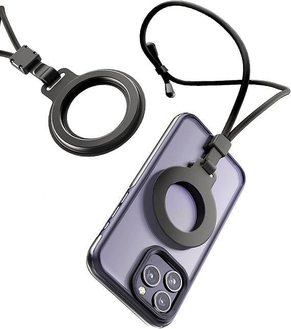ENCASED Magnetic Neck Phone Strap, Compatible with MagSafe - Comfortable Wrist and Lanyard iPhone Holder (Neoprene Round)