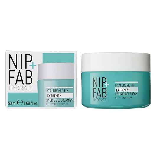 Nip + Fab 2% Hyaluronic Acid Gel Cream for Face Anti-Aging Hydrating Moisturizer for Fine Lines and Wrinkles, Skin-Plumping Skin Care, Smoothing, Moisturizing, Multicolor, 50ML