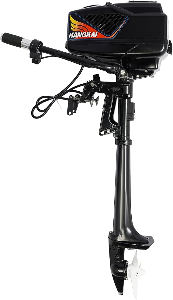 HANGKAI Electric Outboard Motor Heavy Duty Boat Fishing Boat Trolling Boat Engine (4.0HP Long Shaft)