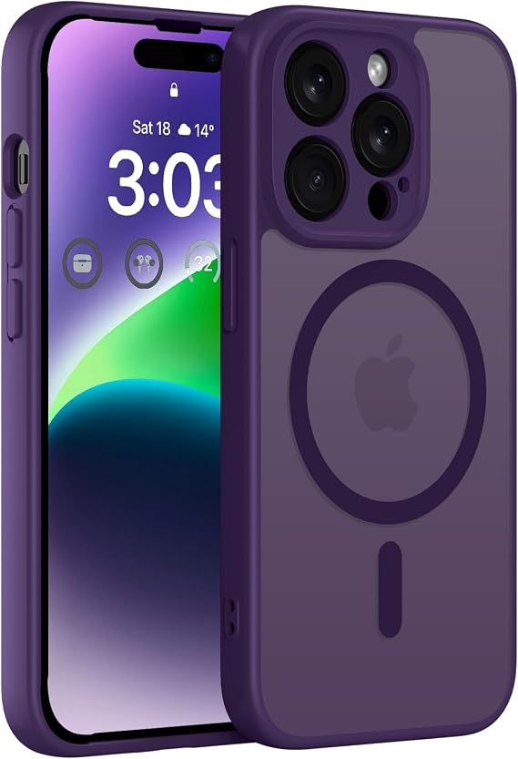 ORDA for iPhone 14 Pro Max Case Compatible with MagSafe Dark Purple