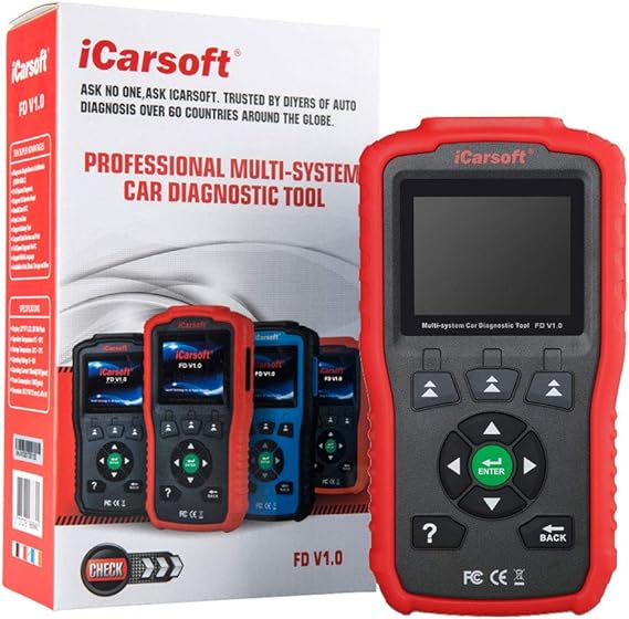 Auto Diagnostic Scanner iCarsoft FD V1.0 for Ford/Holden, ABS, SRS, Oil Service Reset ect (Red)