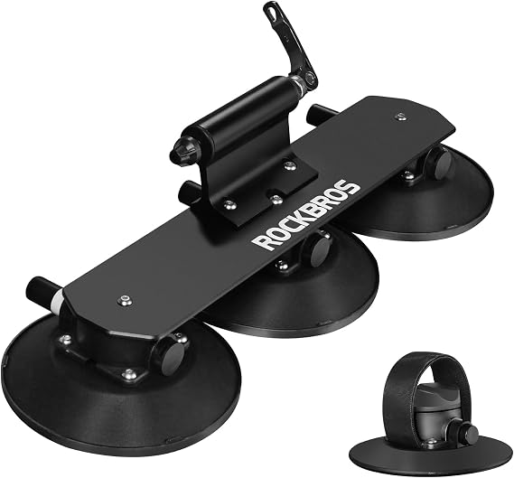 ROCKBROS Suction Cup Bike Rack Quick Release Aluminium Alloy for 1 Bike | Tool-Free Suction Mount, Low-Noise Design,Anti-Scratch Rubber Pads,Fits Sedan SUV Road MTB Bikes