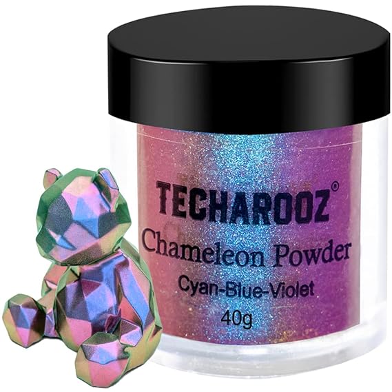 Chameleon Mica Powder (Cyan-Blue-Violet) - 40g Color Shift Mica Powder - Holographic Glitter for UV & Epoxy Resin Supplies, Eyeshadow, Acrylic Paint, Slime and Nail Decor