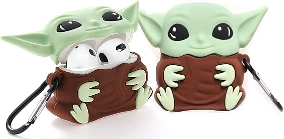 Airpods 4.Nesil Uyumlu Kılıf Baby Yoda Sevimli Figürlü Silikon Kılıf (Yeşil, airpods 4 Nesil)