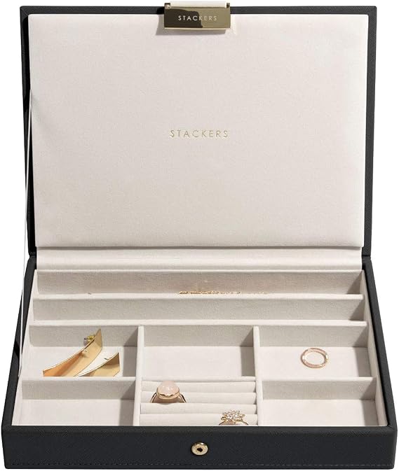 Stackers Black Classic Medium Jewellery Box Lid