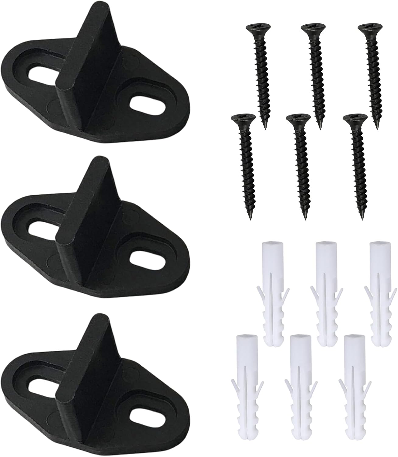 Sliding Door Guide, Floor Guide, Pack of 3, Adjustable, Black