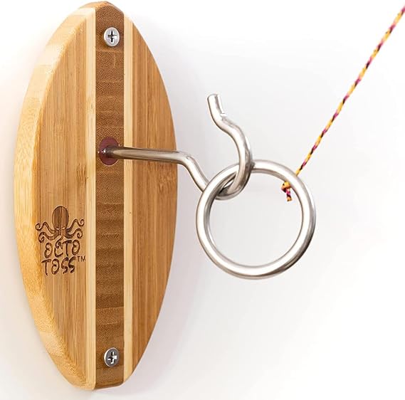 Hook and Ring Game Women and Man Cave Game Room Decor, Ring Game on a String for Game Room Games. Hook and Ring Toss Game Stocking Stuffers and Gifts for Men Who Have Everything