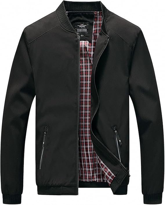 Lentta Men's Slim Fit Lightweight Softshell Bomber Jacket Coat Fall Jackets For Men