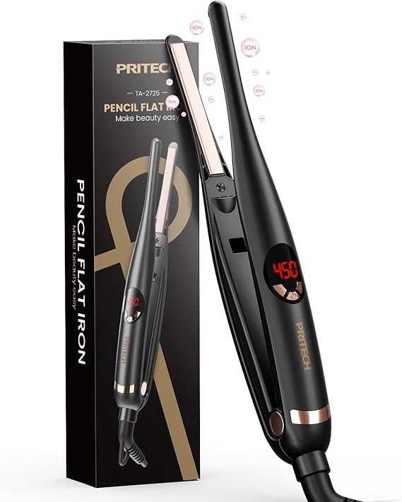 PRITECH Small Flat Irons for Short Hair 3/10" Thin Flat Iron for Short Hair