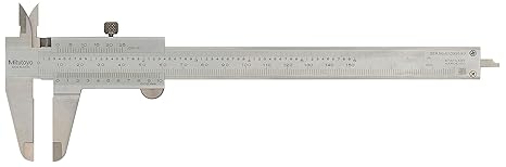 Mitutoyo 530-312 Vernier Caliper, 0-150mm Range, 0.02mm Resolution, 0.03mm Accuracy, 40mm Jaw, Stainless Steel Satin-Chrome Finish, Four-Way Measurement, Meets Federal Accuracy Specs GGG-C-111B | Stainless Steel
