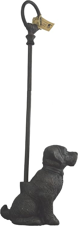 LuLu Decor, Cast Iron Decorative Dog Door Stopper with Handle