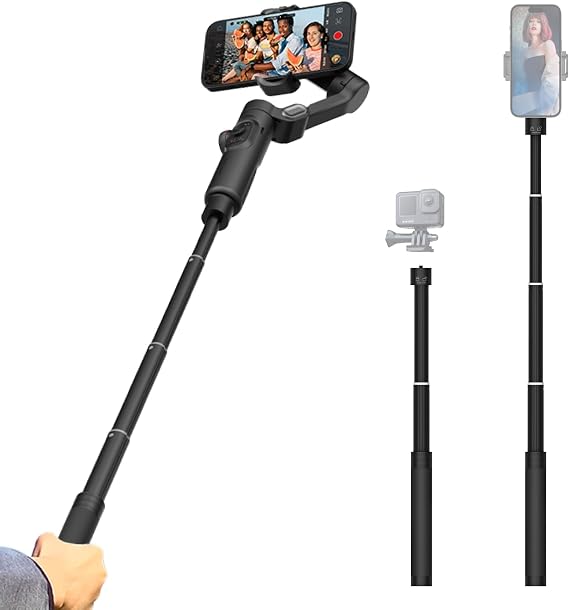 AOCHUAN Gimbal Extension Rod, 29" Extension Pole for DSLR Cameras, Adjustable Selfie Stick with 1/4 Screw Interface, Compatible with a Range of Handheld Gimbal and Other Universal Interface Devices