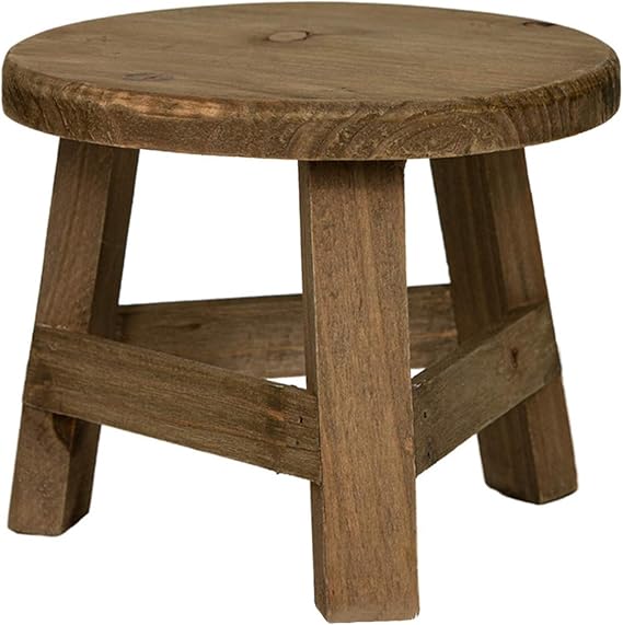 Small Round Wooden Stool, Wooden Plant Pot Stand, Plants Pot Riser Display Stand, Potted Plant Display Holder, Table Plants Support For Indoor Outdoor Garden Patio Balcony Bedroom Living Room, 7x5.9in