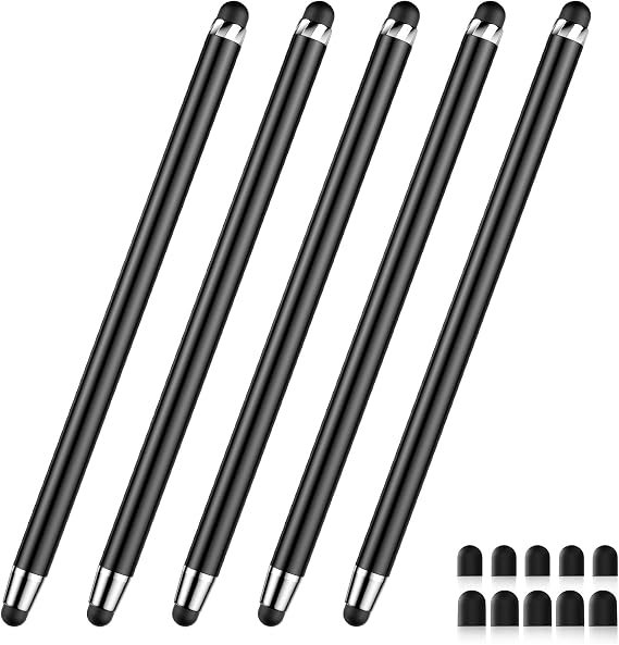 Stylus Pen for Touchscreen(5 pcs),2-in-1 Stylus | High Sensitivity Precision Suitable for Touch Screens of iPhone/ipad/Android Tablet(Black)