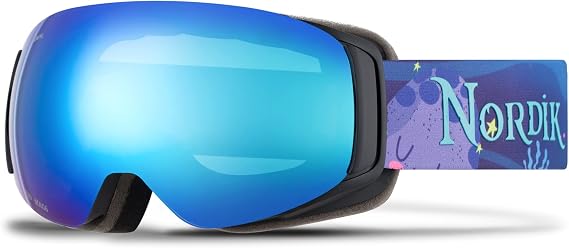 Nordik FREYA Youth Magnetic Ski Goggles - Bonus lenses Anti-Fog Ski Goggles for Snowboarding Skiing for Kids - 100% UV protection