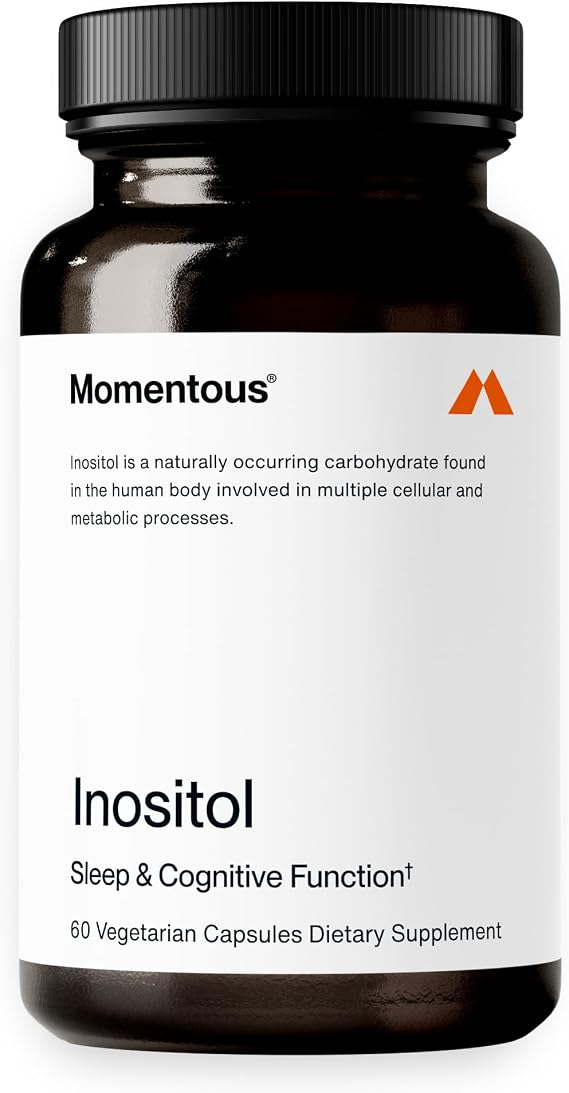 Momentous Myo-Inositol Supplement, Mood Balance Formula, 900mg per Serving | Supports Cognitive Function, Rest Quality, Cellular Health, NSF Certified for Sport, Non-GMO & Gluten-Free (60 Servings)