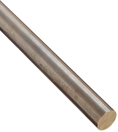 655 Bronze Round Bar, Unpolished (Mill) Finish, H04 Temper, ASTM B98, 0.625" Diameter, 12" Length, OnlineMetals