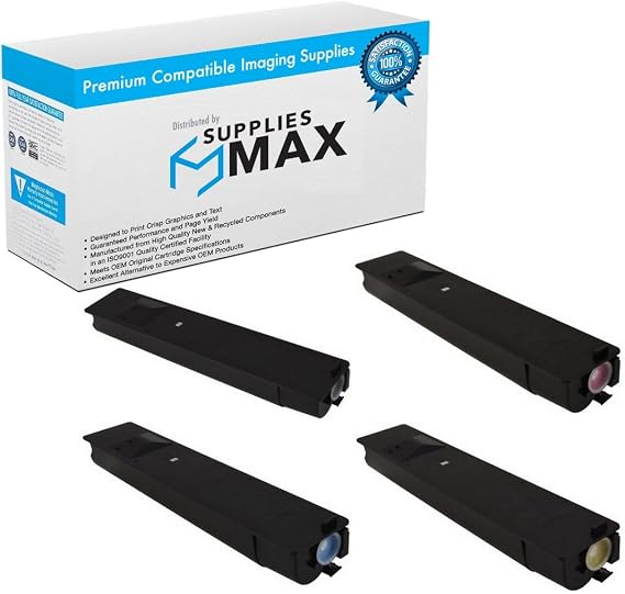 Compatible Replacement for Toshiba e-Studio 2505AC/e-STUDIO 3005AC/e-STUDIO 3505AC/e-STUDIO 4505AC/e-STUDIO 5005AC Toner Cartridge Combo Pack (BK/C/M/Y) (T-FC505EBCMY)