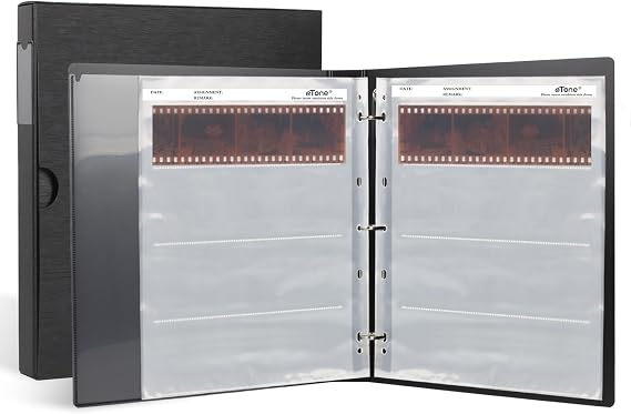 eTone Archival Storage Sheets 120 Negative Page Preservers Sleeves with Film Album Ring Binder(50x120)
