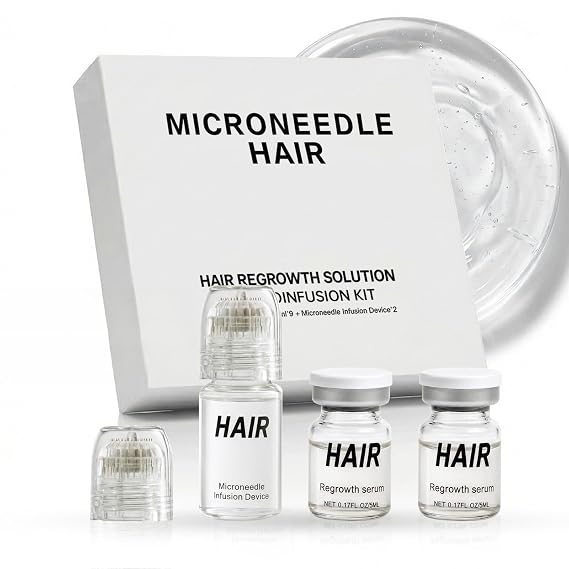 Micro Infusion Hair Regrowth System Hair Growth Treatment with Ginseng, He Shou Wu, Angelica & Hyaluronic Acid, Thickening Serum for Fuller, Stronger Hair Premium Scalp & Hair Care for Men & Women