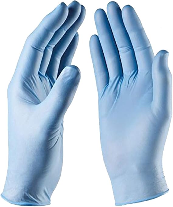 Vivid Nitrile Blue Medical Grade Non-Sterile Exam Gloves Non-Latex, Powder, Rubber Free for Dental, Medical, Food Handling, Automotive, Art, Craft, Home Use 200 Count, Size Large, PureCare