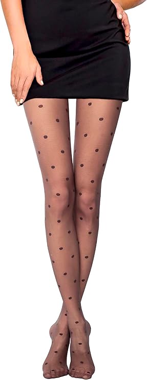 Conte Womens Large Polka Dot Fantasy Design Pantyhose Tights Desire