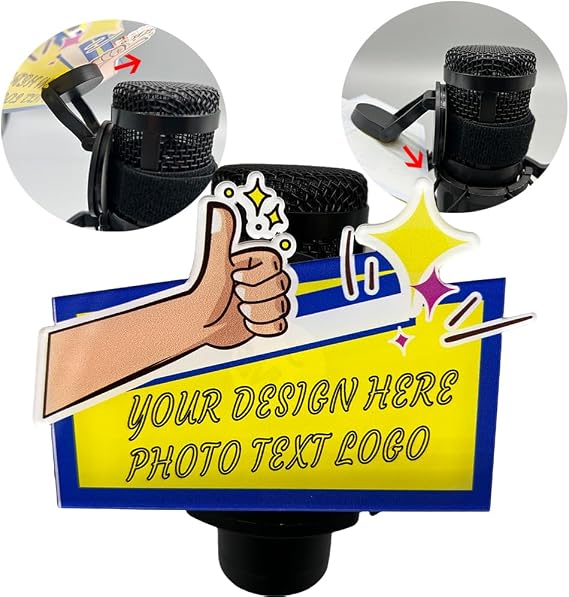 Customized microphone logo acrylic flag custom size adjusted and retractable (orange)