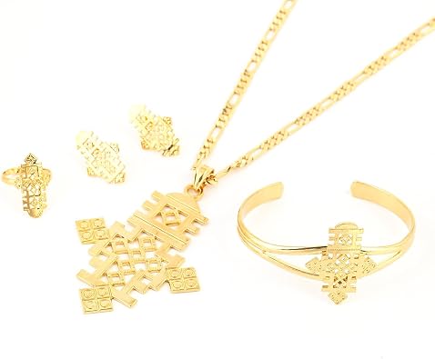 NA Ethiopian African Ethiopian Eritrean Habesha Fashion Gold Color Jewelry Sets