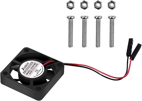 Aokin for Raspberry Pi Cooling Fan DC 5V/3.3V Brushless CPU Cooling Fan with Screws for Raspberry Pi 4 B, Pi 3 B+, Pi 3 B, Pi 2 B, Pi 1 B+, RetroFlag NESPI Case, etc, 1 Pack
