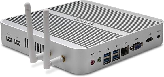 KINGDEL Mini Computer, Fanless HTPC with i5 CPU, 4GB RAM, 64GB SSD, HD Port, VGA, 4xUSB 3.0, Metal Case