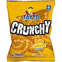 Tayto Crunchy Big Cheese Flavour Maize Snacks, No Added MSG, No Artificial Colours, 4.58 oz, Pack of 3