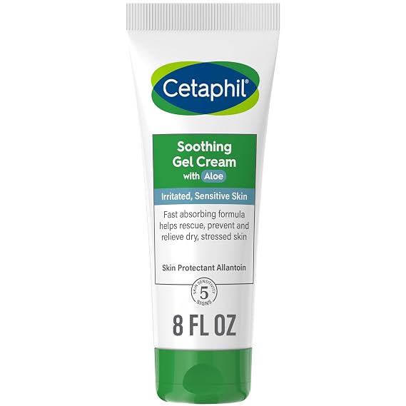 Cetaphil Soothing Gel-Cream with Aloe Instantly Soothes and Hydrates Sensitive Skin, Fragrance and Paraben Free, 8 oz