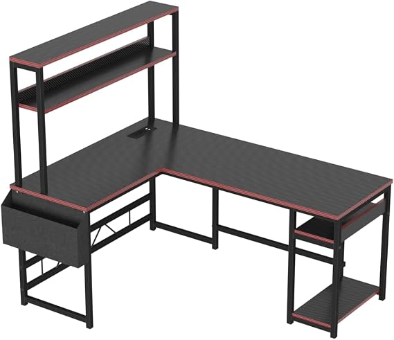 Devoko 160 x 120 cm Gaming Table with Sockets and USB Ports Black